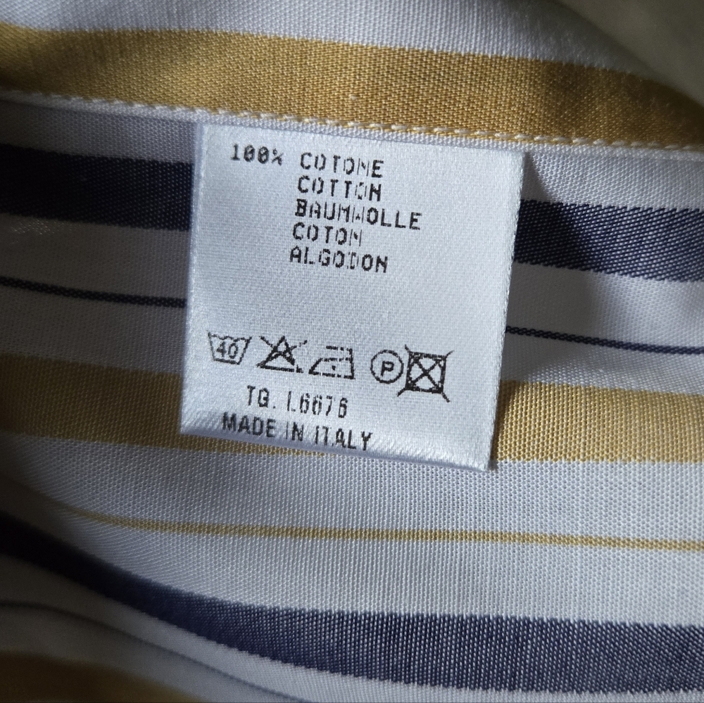 Ingram XXL Men Striped Button Up Shirt Made In Italy Cotton Multicolour Stripe - Picture 10 of 11